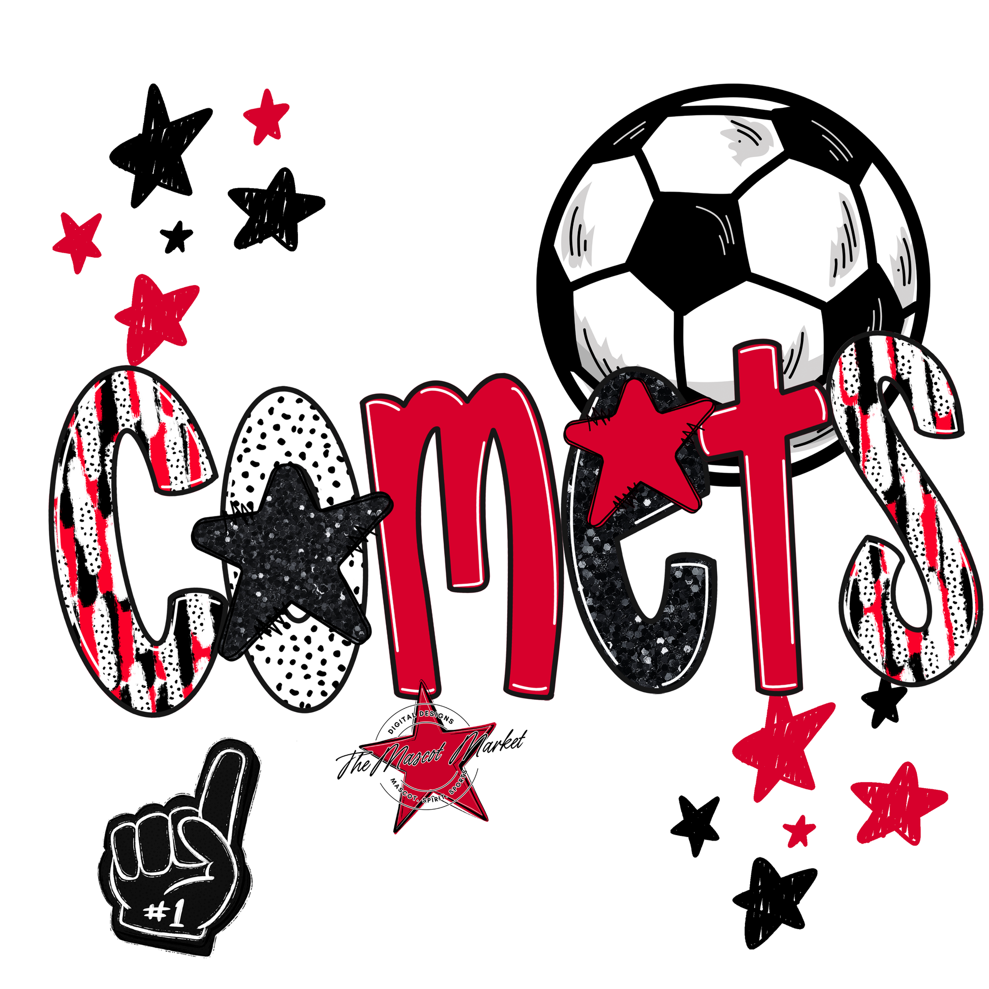 Comets Soccer Scrape-Red