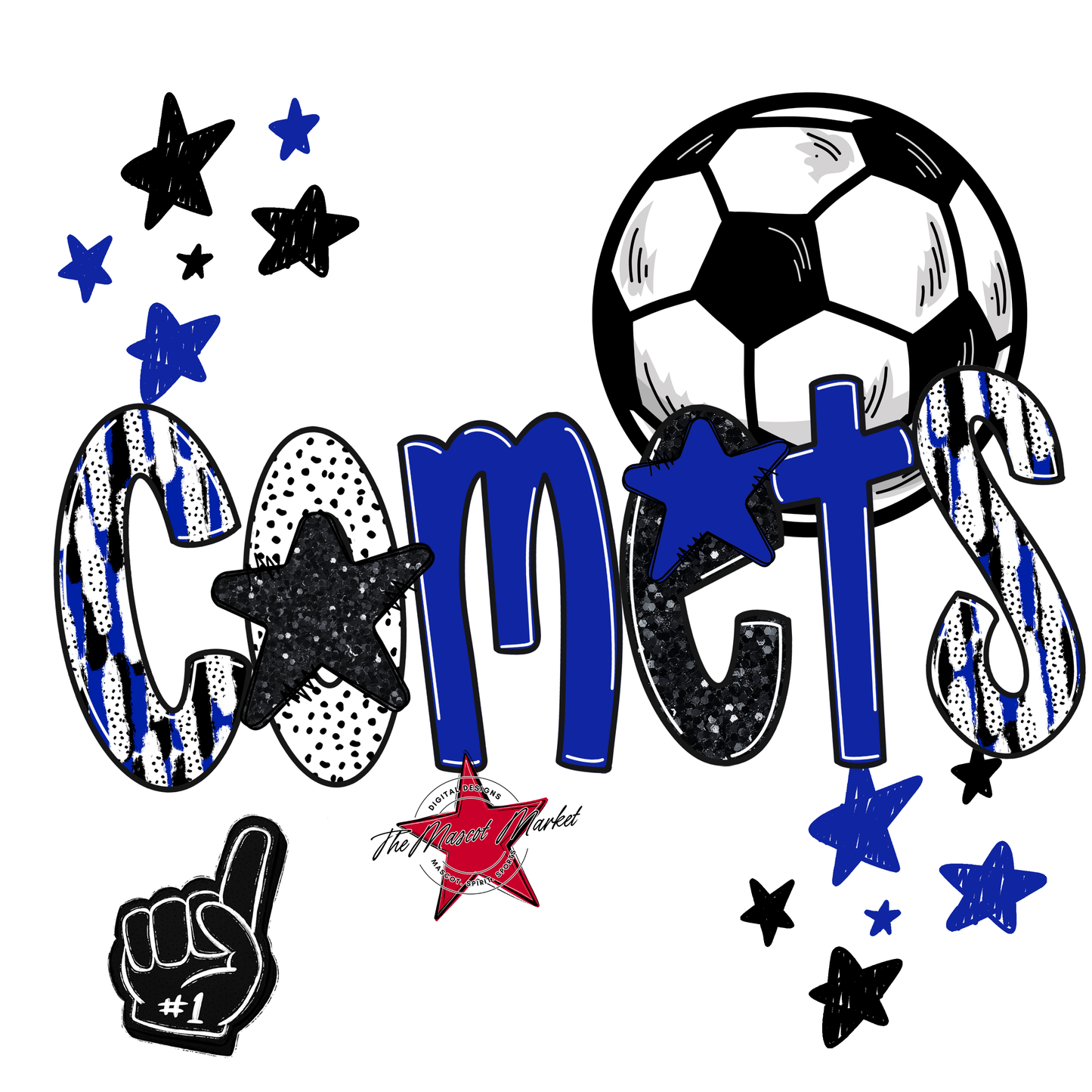 Comets Soccer Scrape-Royal Blue