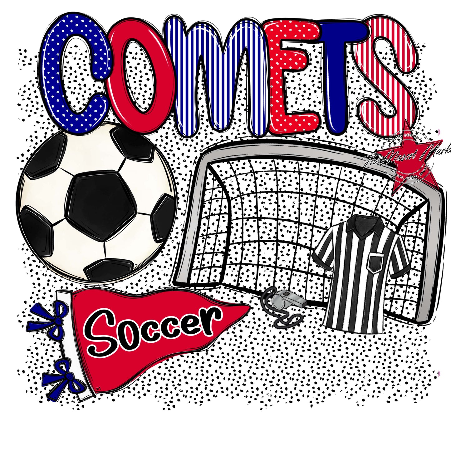Comets Soccer Spirit-Blue & Red