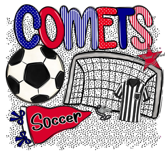 Comets Soccer Spirit-Blue & Red