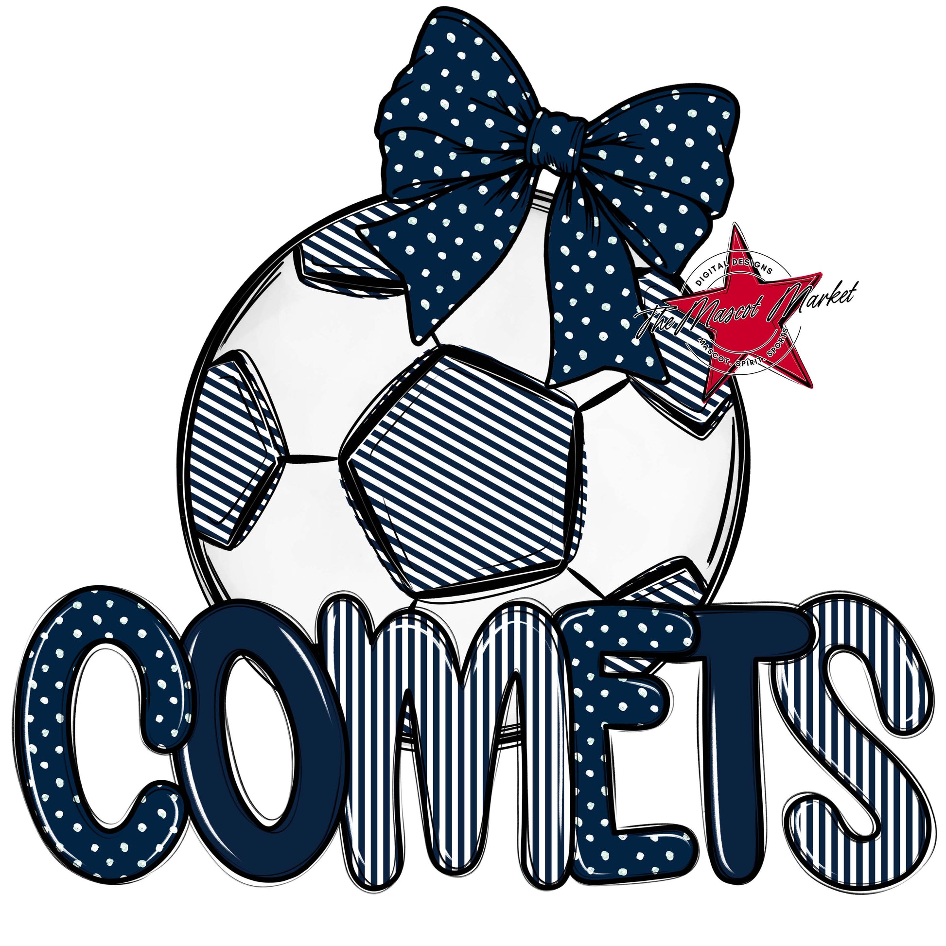 Comets Soccer Spirit Design-Navy