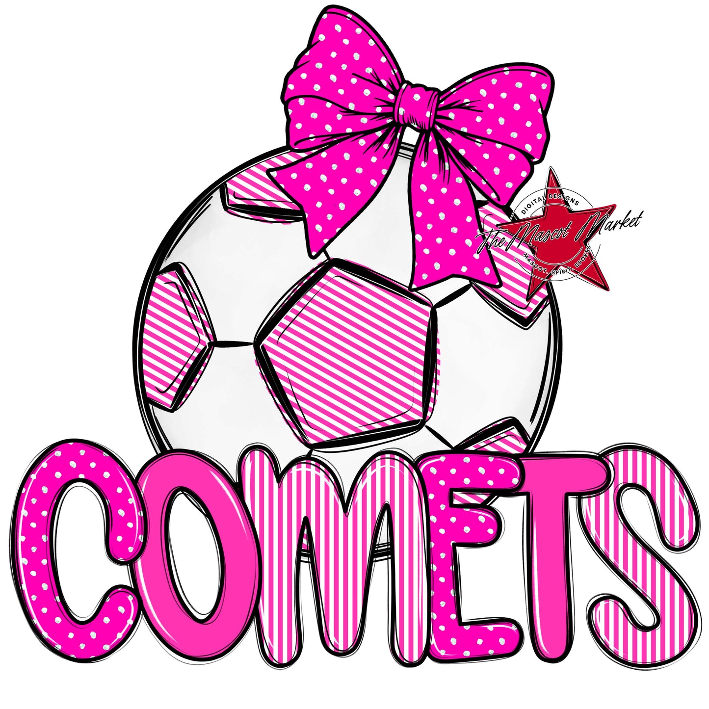 Comets Soccer Spirit Design-Pink