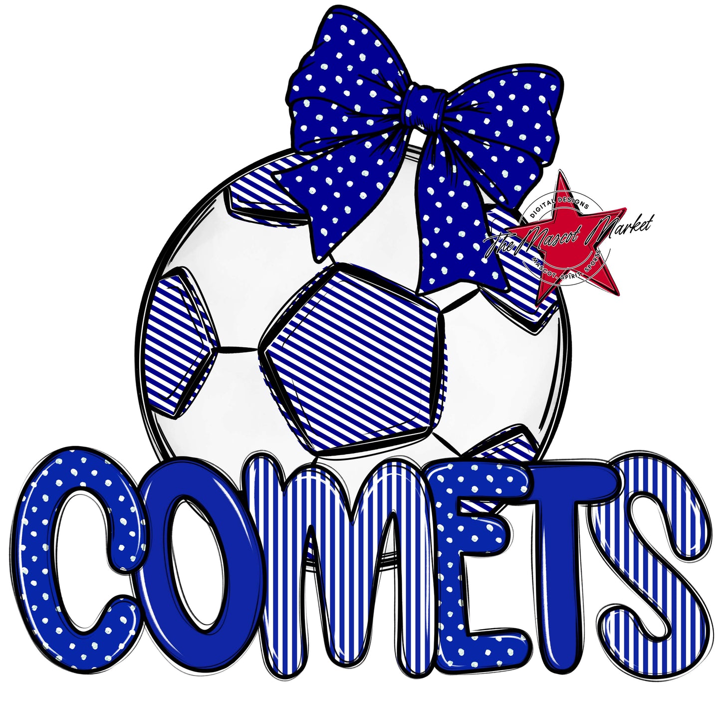 Comets Soccer Spirit Design-Royal Blue