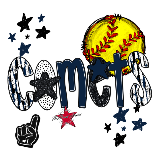 Comets Softball Scrape-Navy