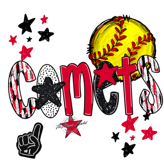 Comets Softball Scrape-Red