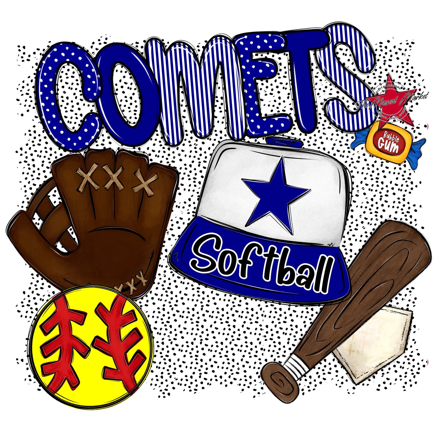 Comets Softball Spirit-Blue