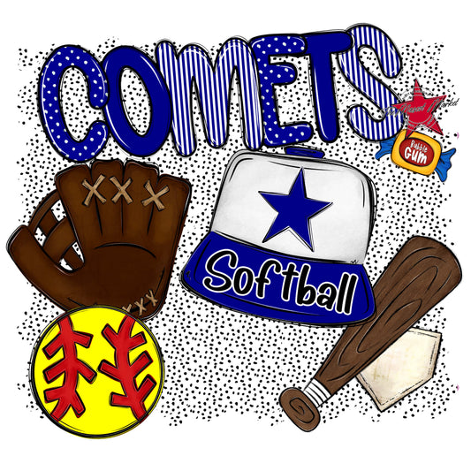 Comets Softball Spirit-Blue