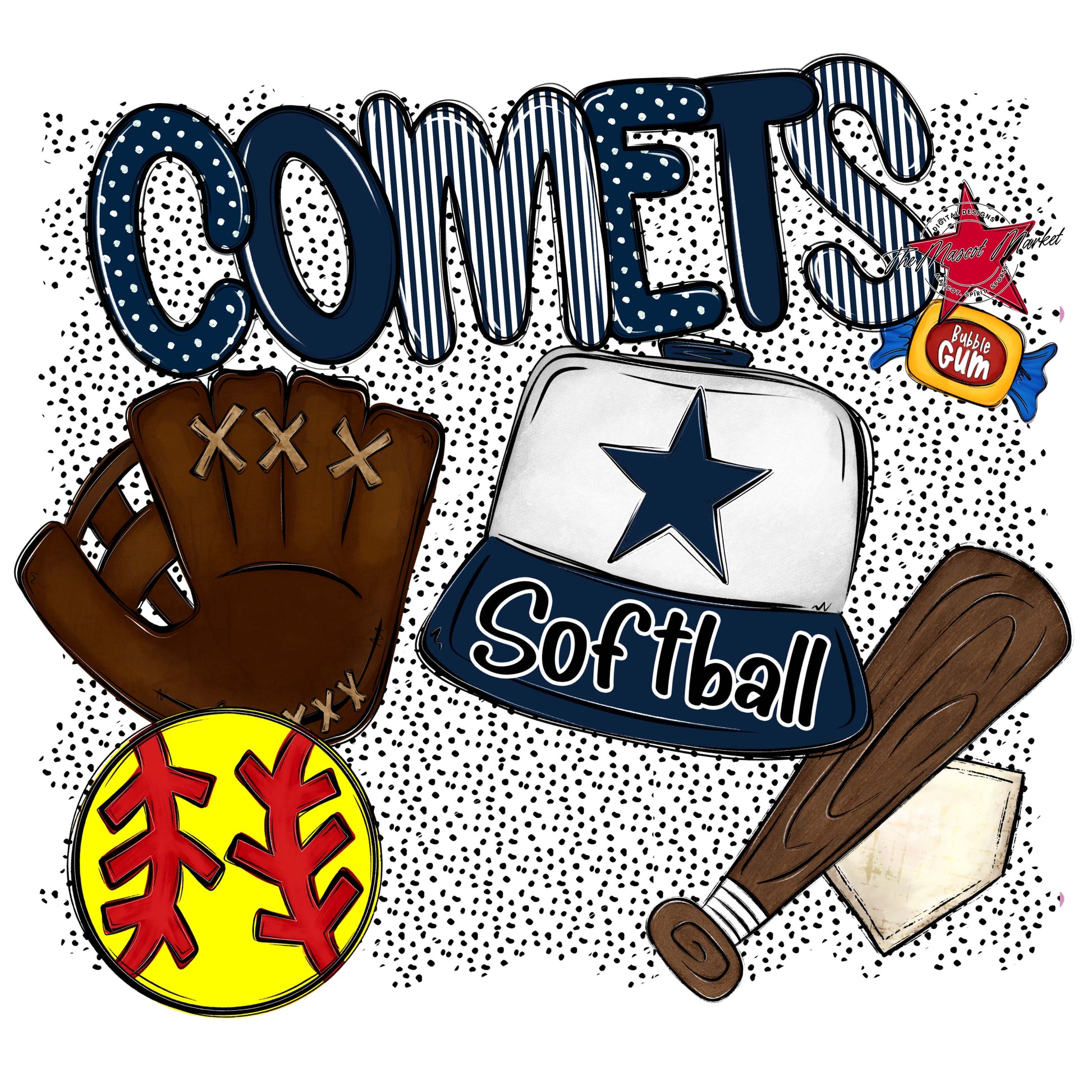Comets Softball Spirit-Navy