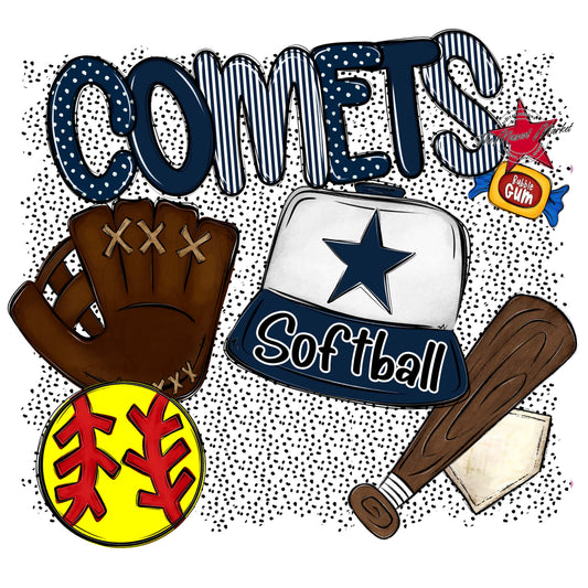 Comets Softball Spirit-Navy