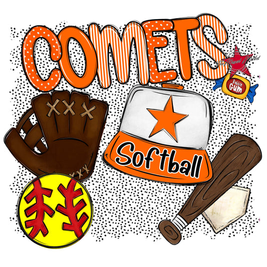 Comets Softball Spirit-Orange