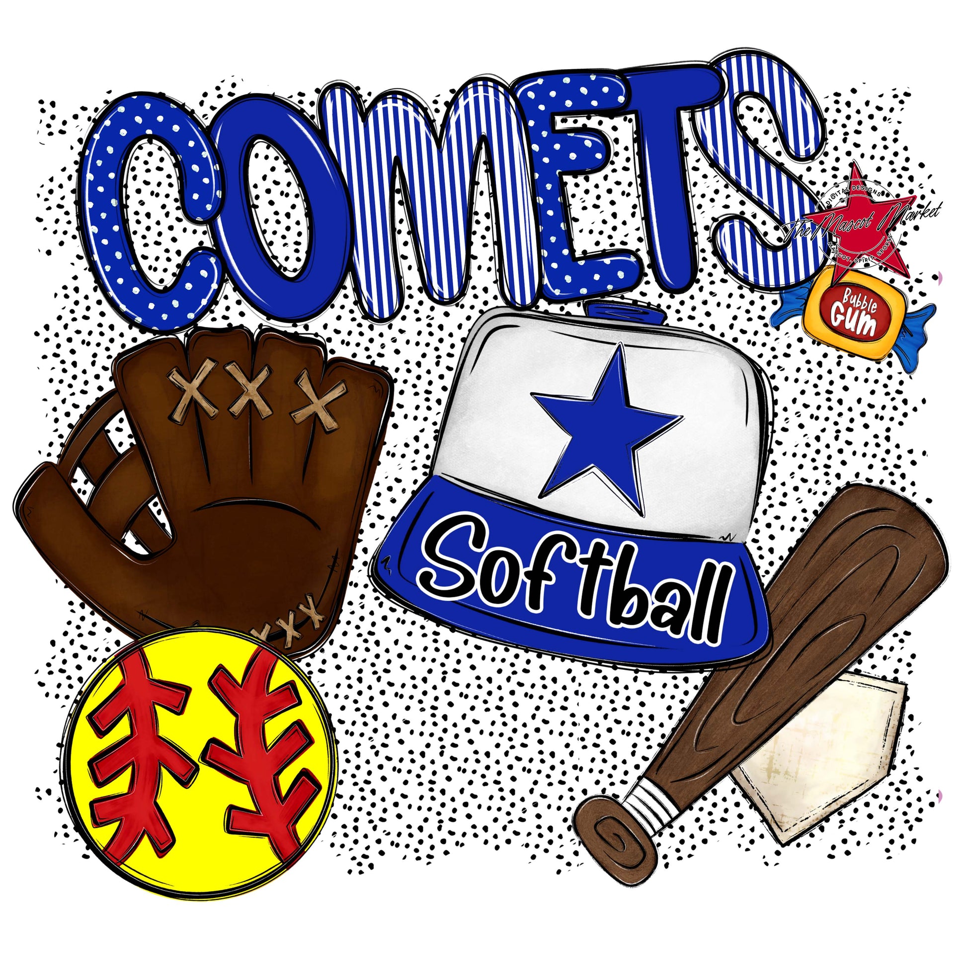 Comets Softball Spirit-Royal Blue
