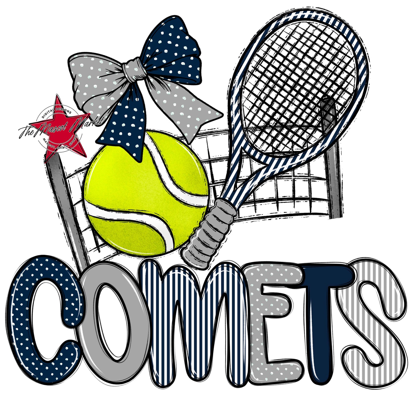 Comets Tennis Spirit Design-Navy & Grey