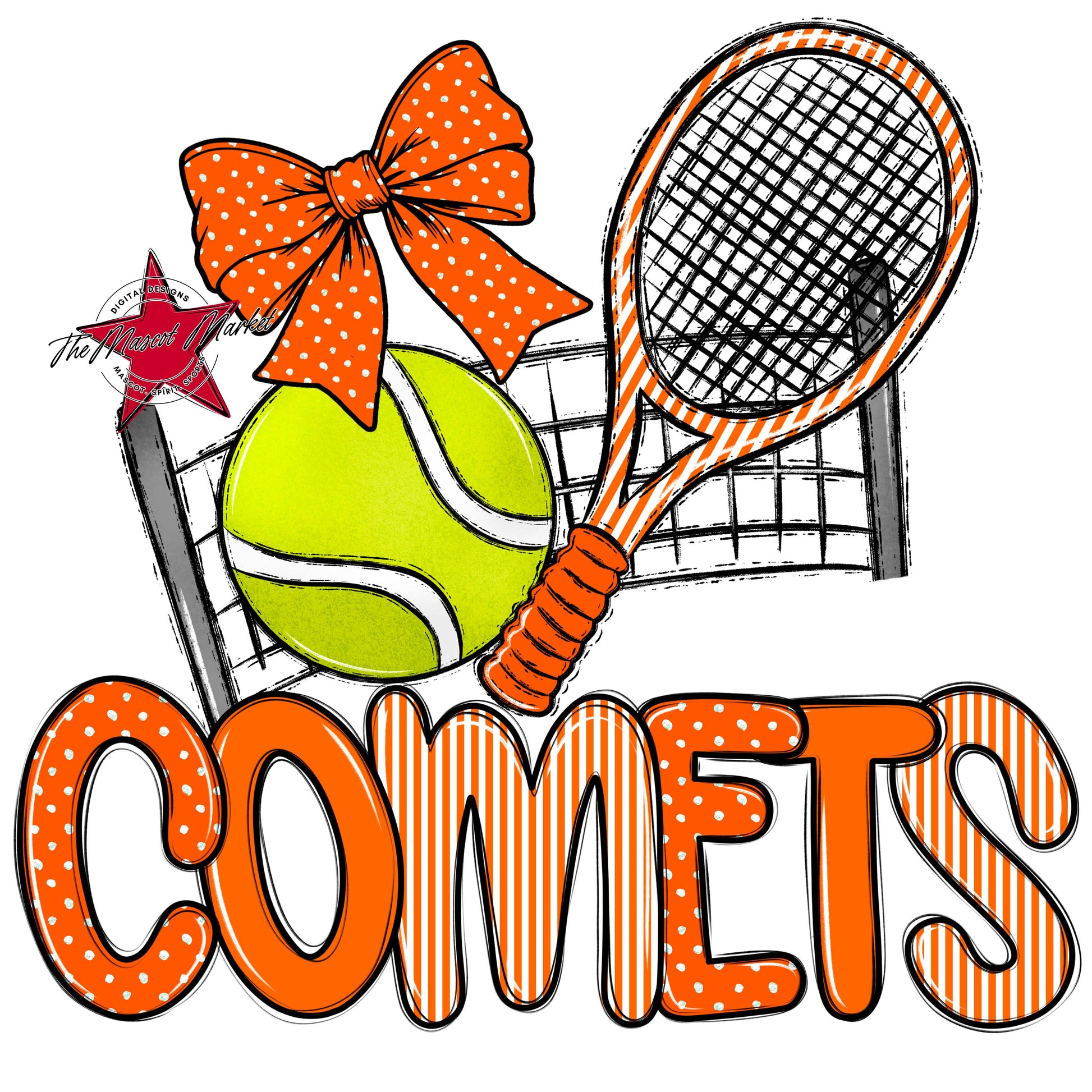 Comets Tennis Spirit Design-Orange