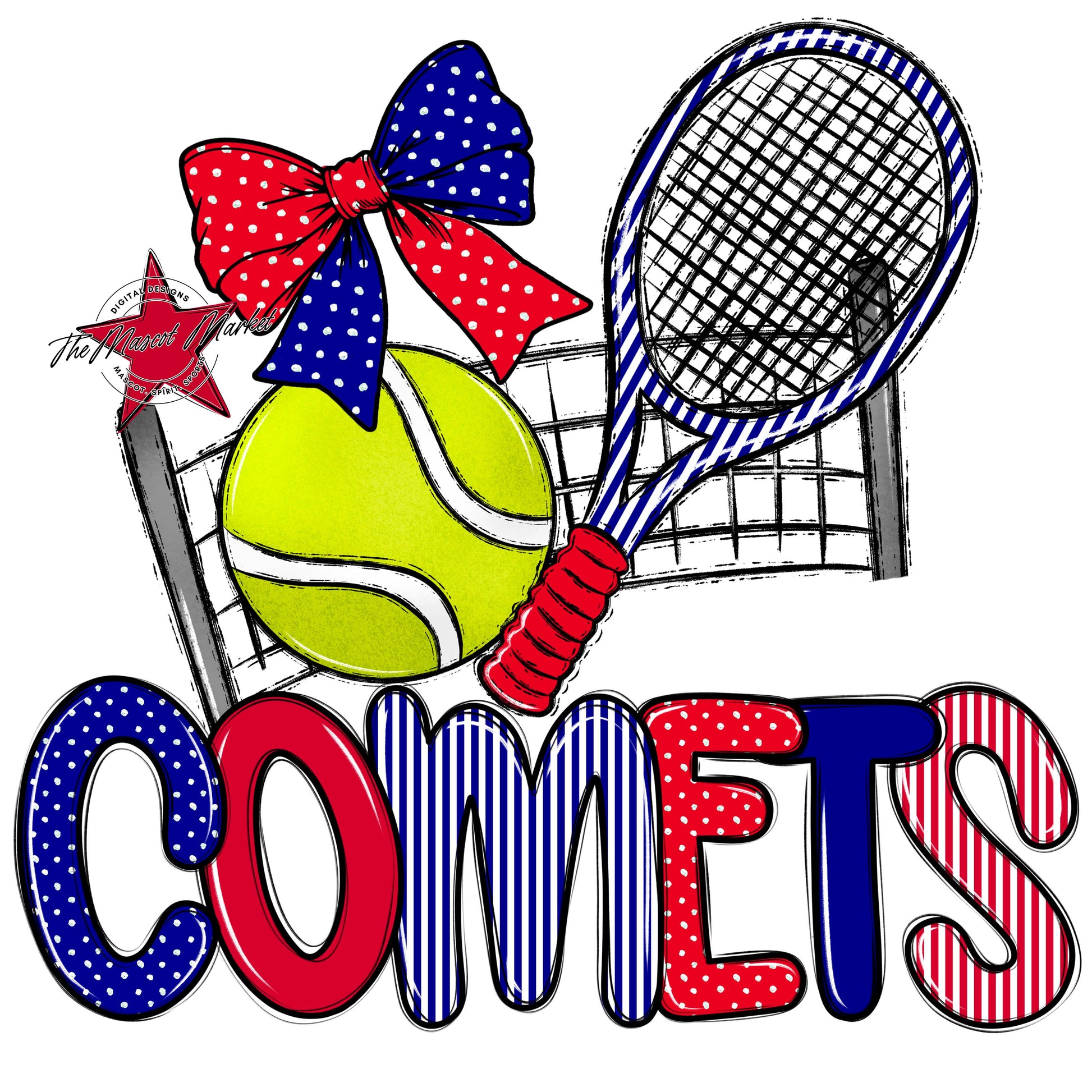 Comets Tennis Spirit Design-Blue & Red