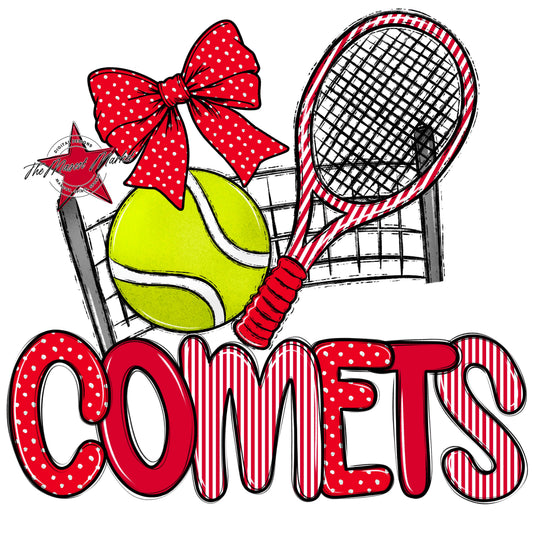 Comets Tennis Spirit Design-Red