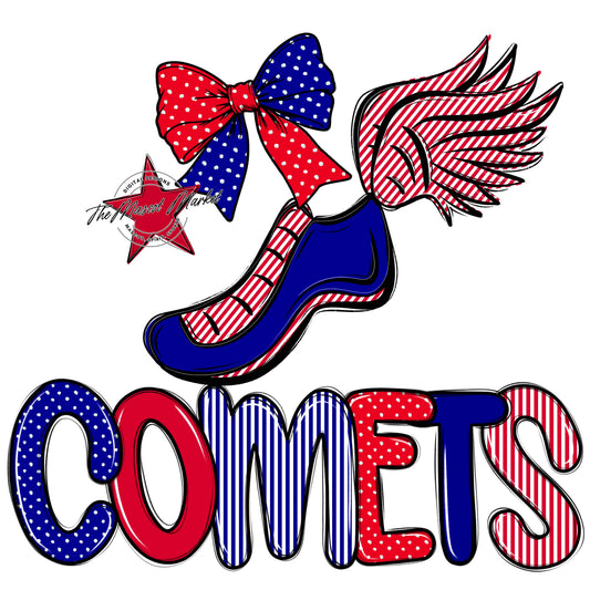 Comets Track Spirit Design-Blue & Red