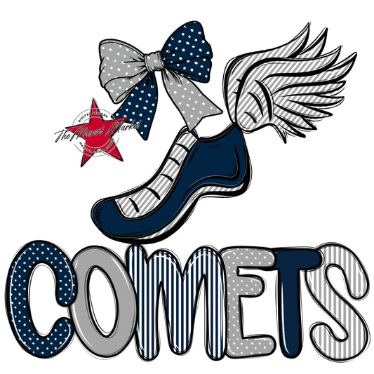 Comets Track Spirit Design-Navy & Grey