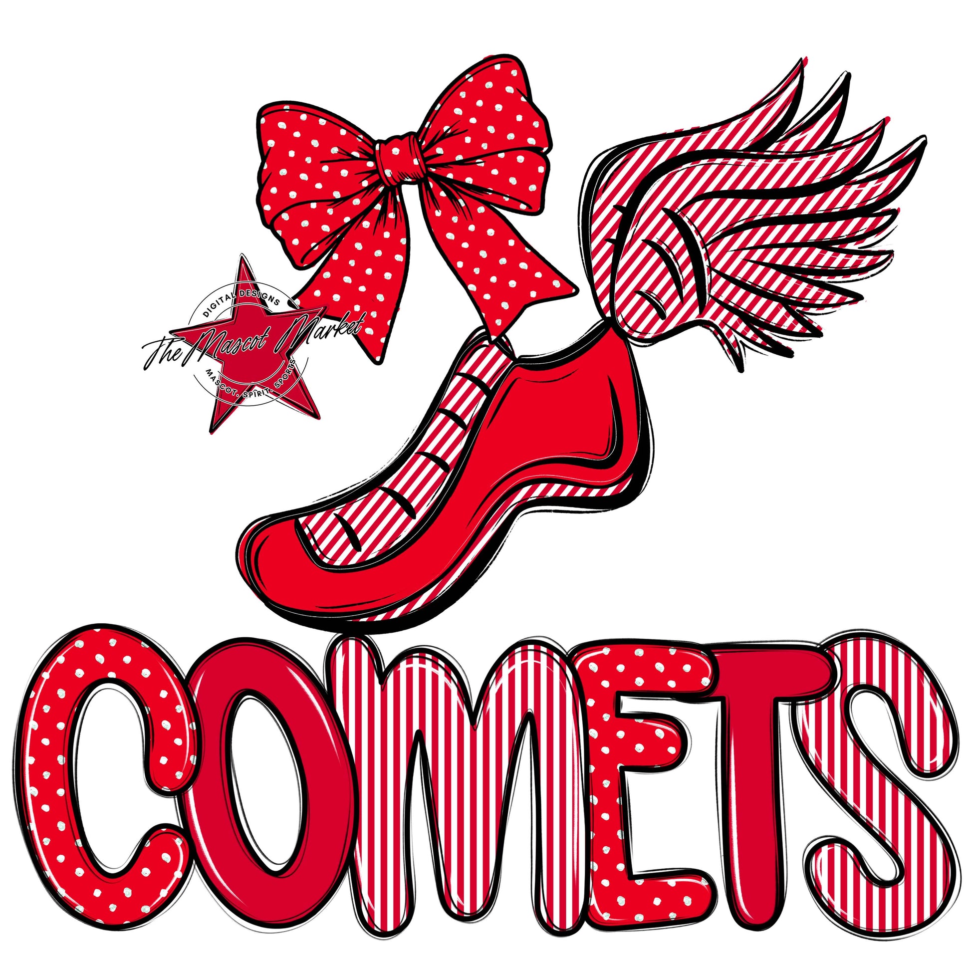 Comets Track Spirit Design-Red
