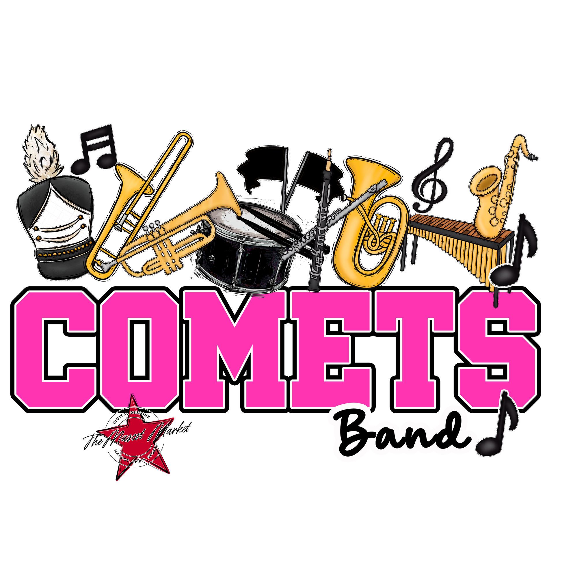 Comets Varsity Band-Pink