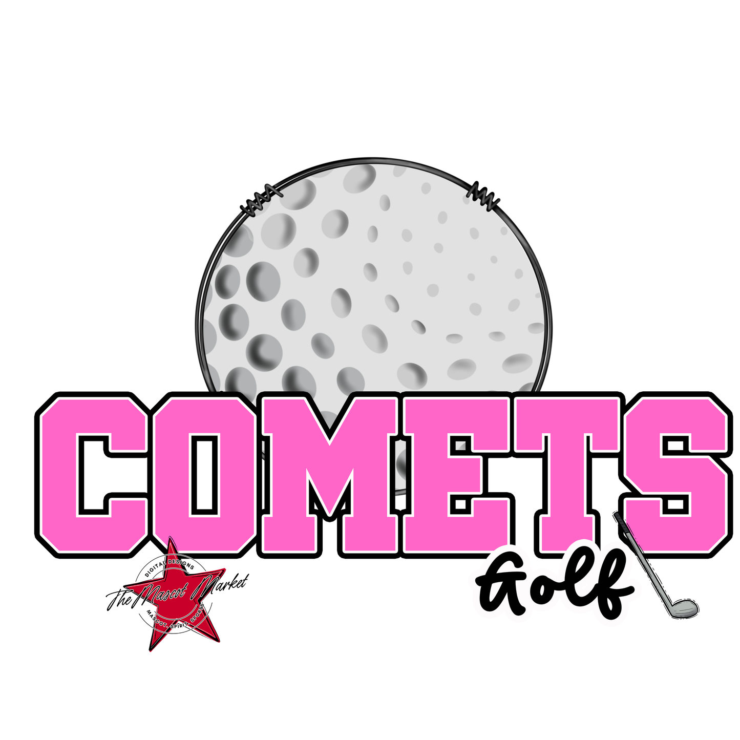Comets Varsity Golf-Baby Pink