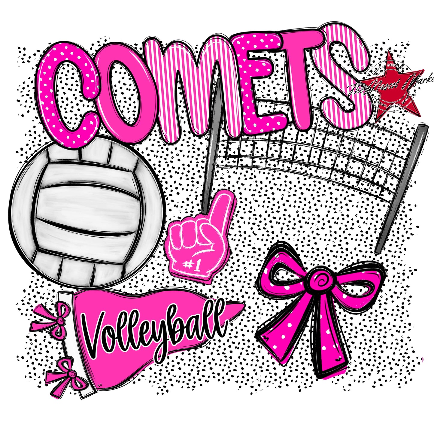 Comets Volleyball Spirit-Pink