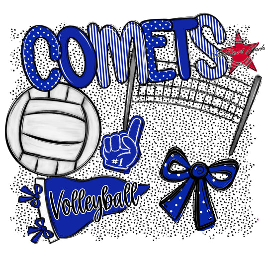 Comets Volleyball Spirit-Royal Blue
