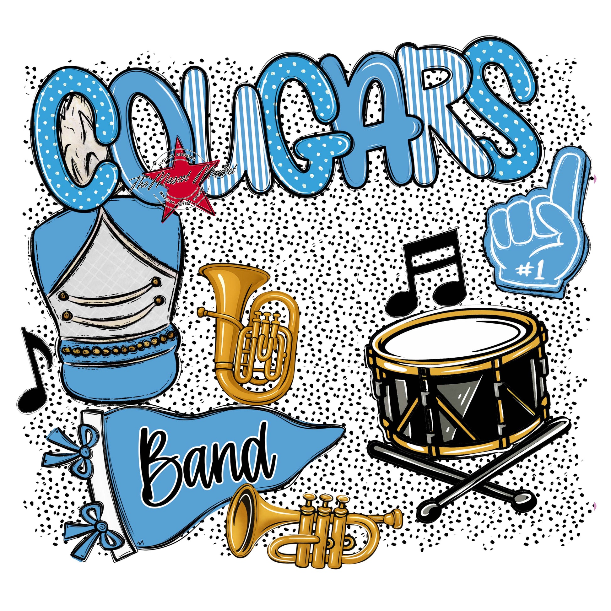 Cougars Band Spirit-Carolina Blue