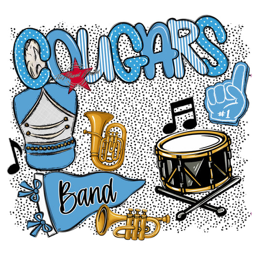 Cougars Band Spirit-Carolina Blue