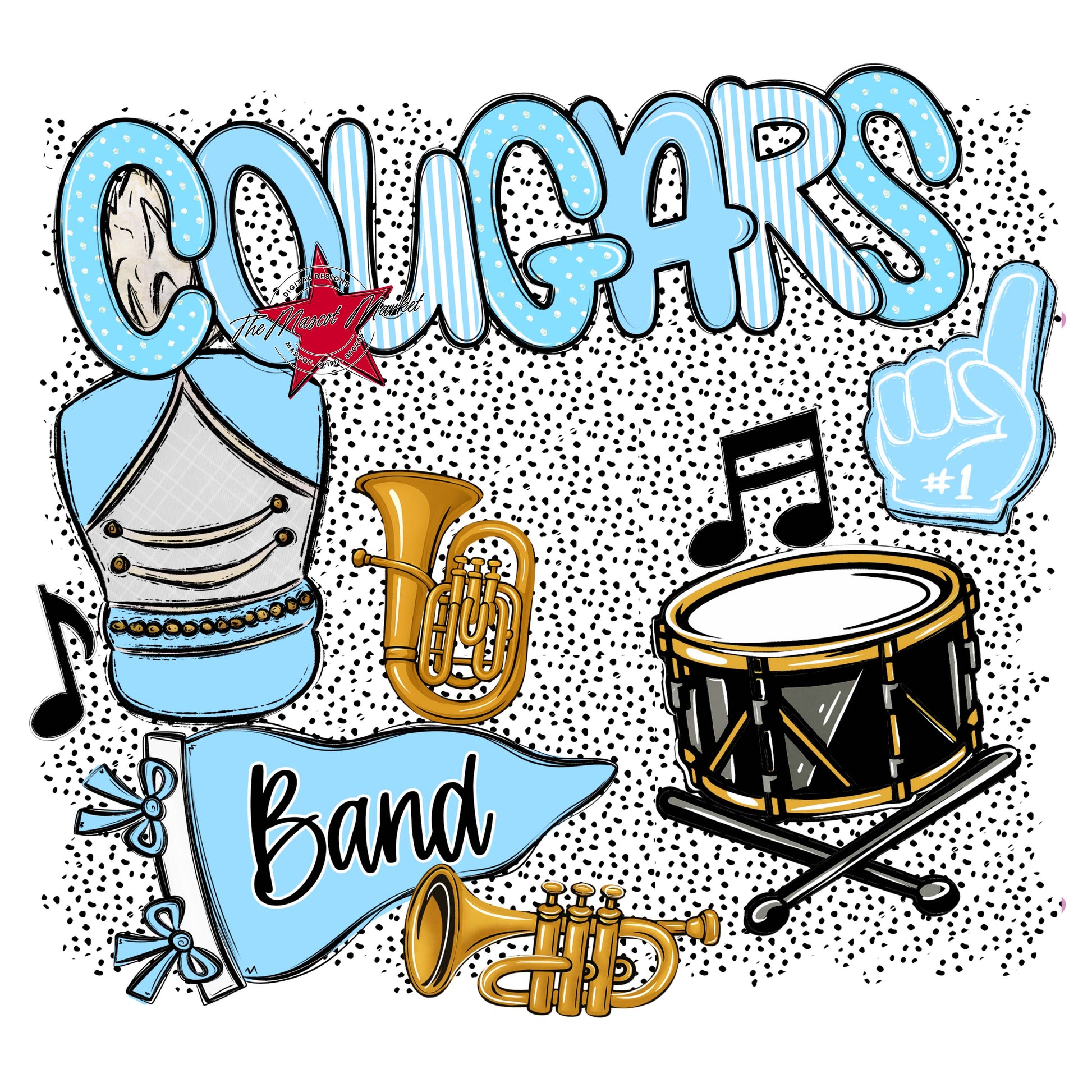 Cougars Band Spirit-Columbia Blue