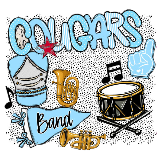 Cougars Band Spirit-Columbia Blue