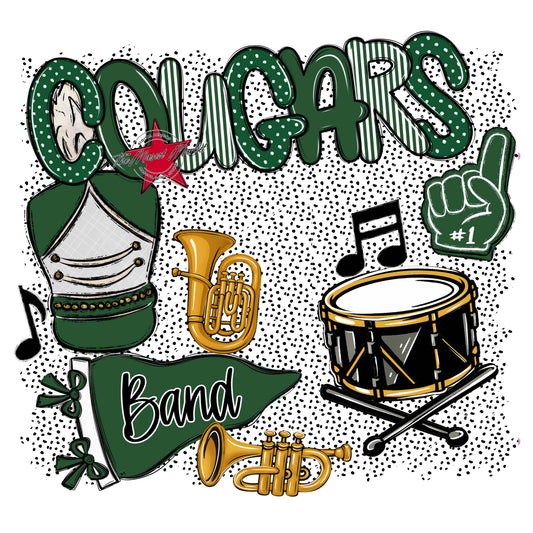 Cougars Band Spirit-Green