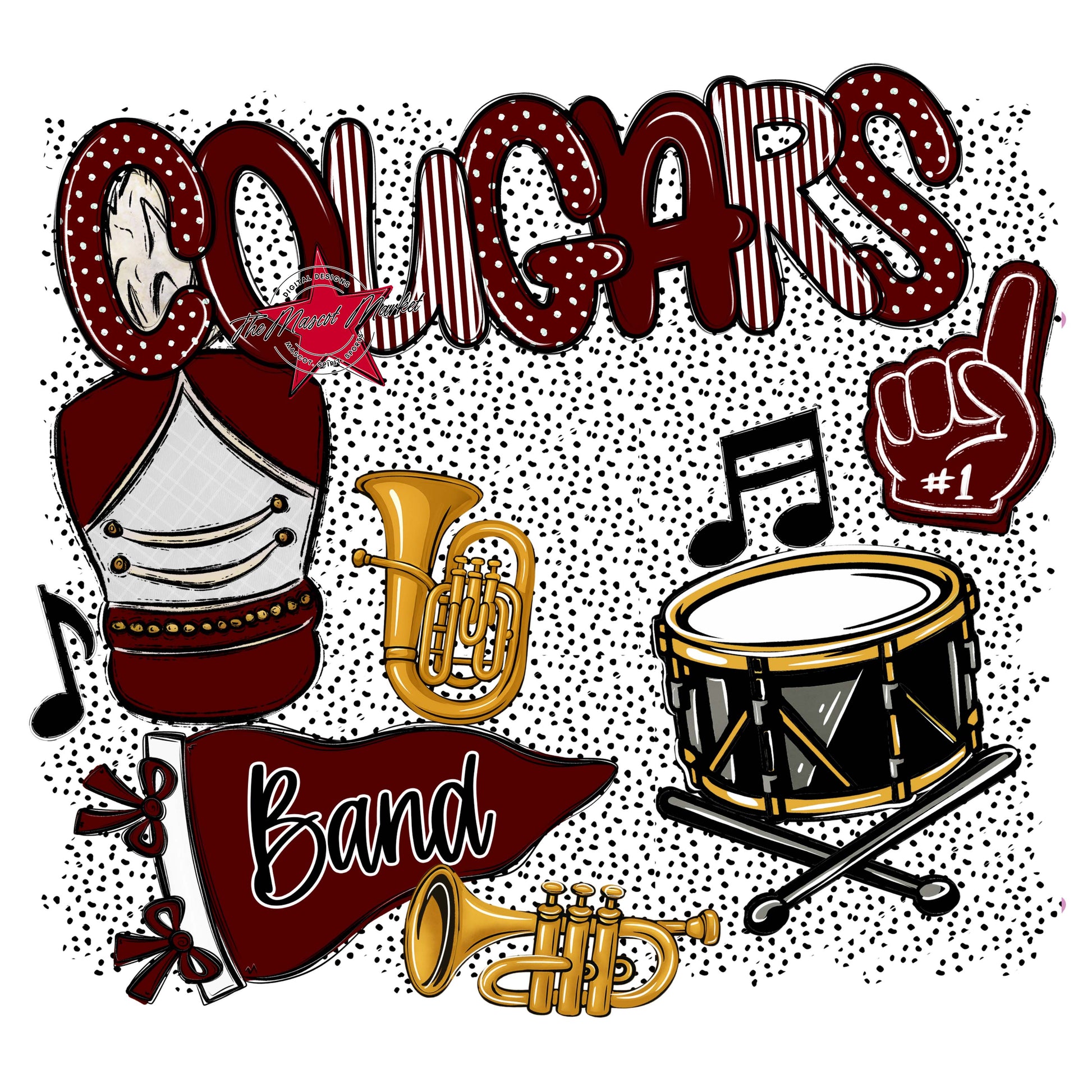 Cougars Band Spirit-Maroon