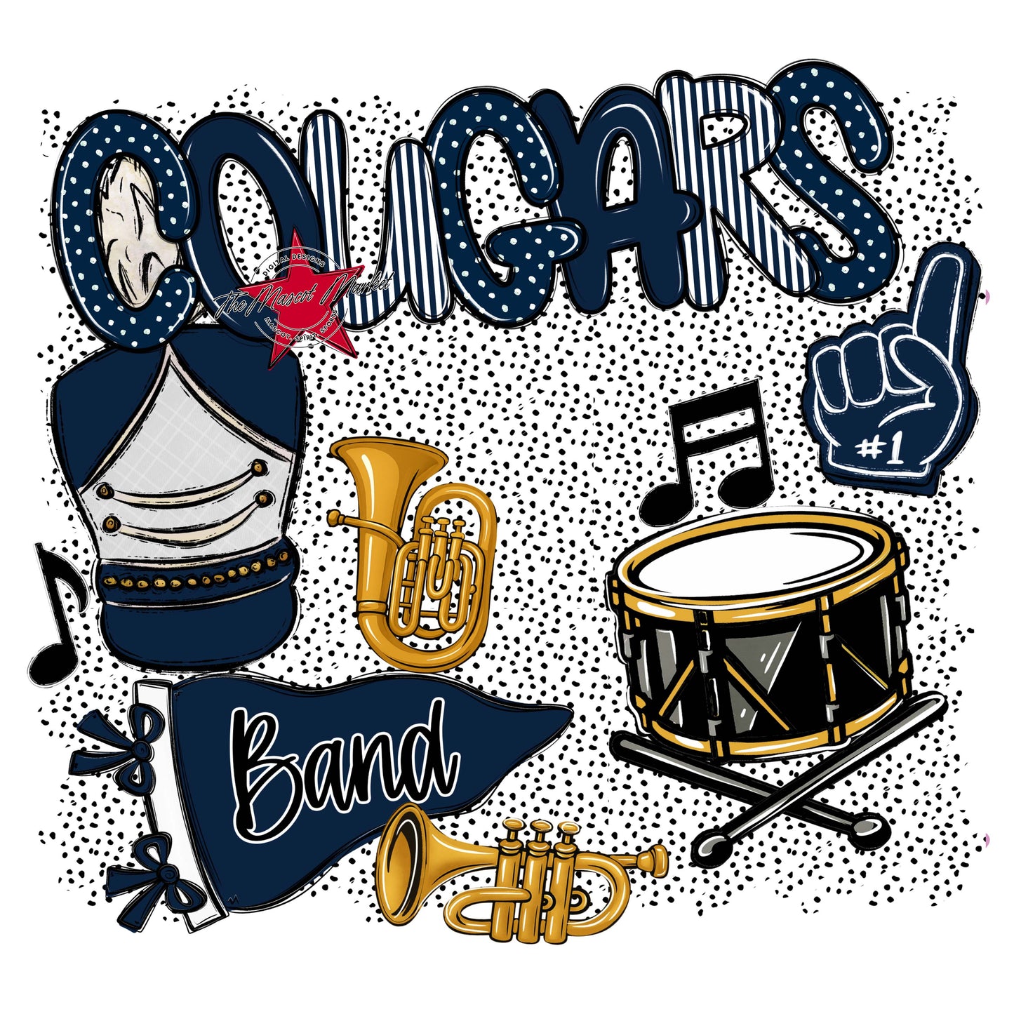 Cougars Band Spirit-Navy