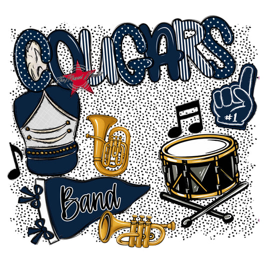 Cougars Band Spirit-Navy