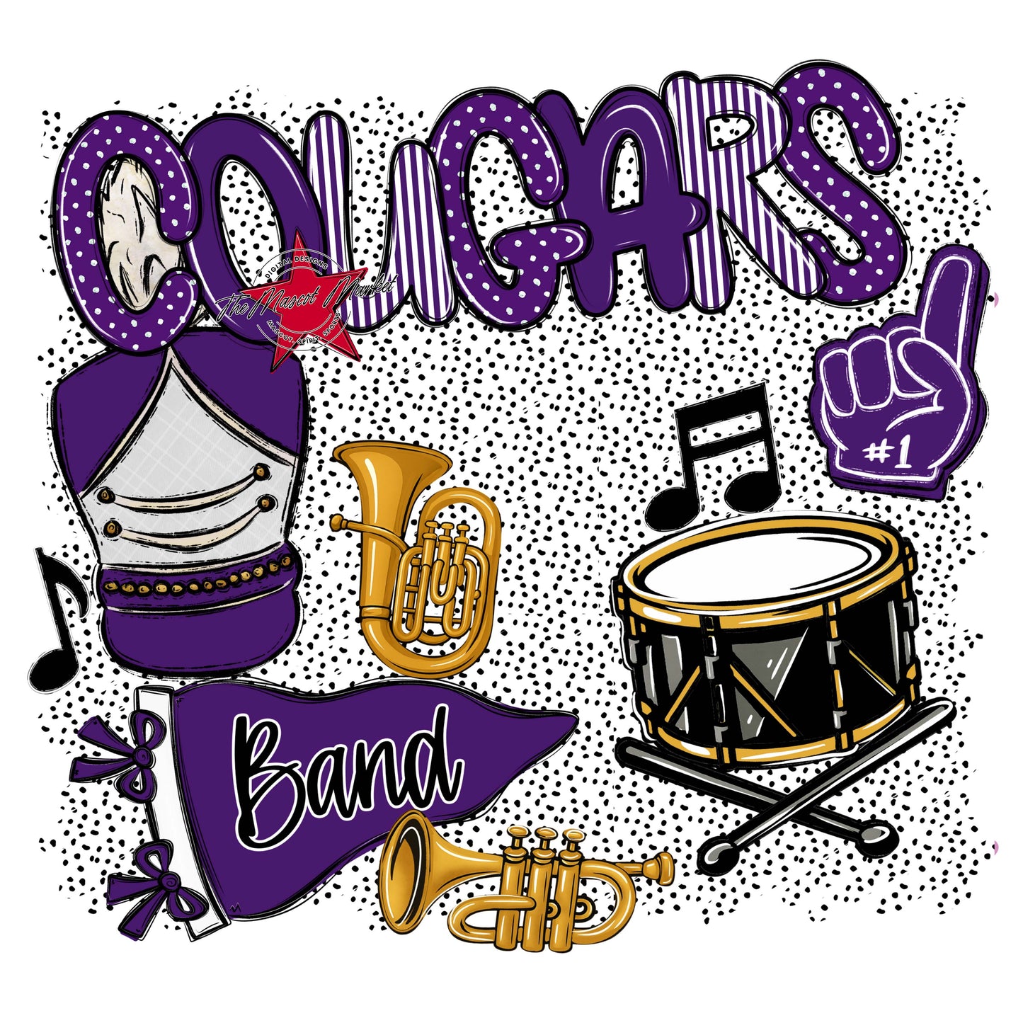 Cougars Band Spirit-Purple