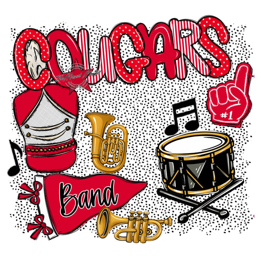 Cougars Band Spirit-Red