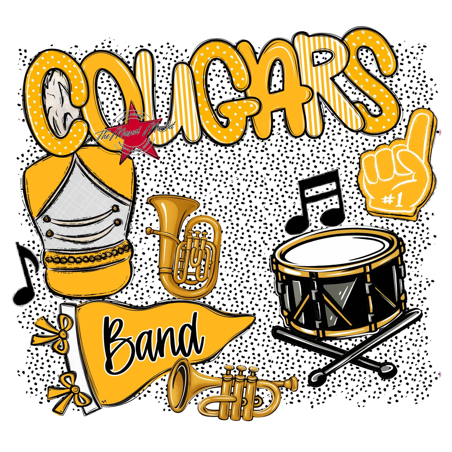 Cougars Band Spirit-Yellow