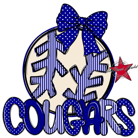 Cougars Baseball-Softball Spirit Design-Blue