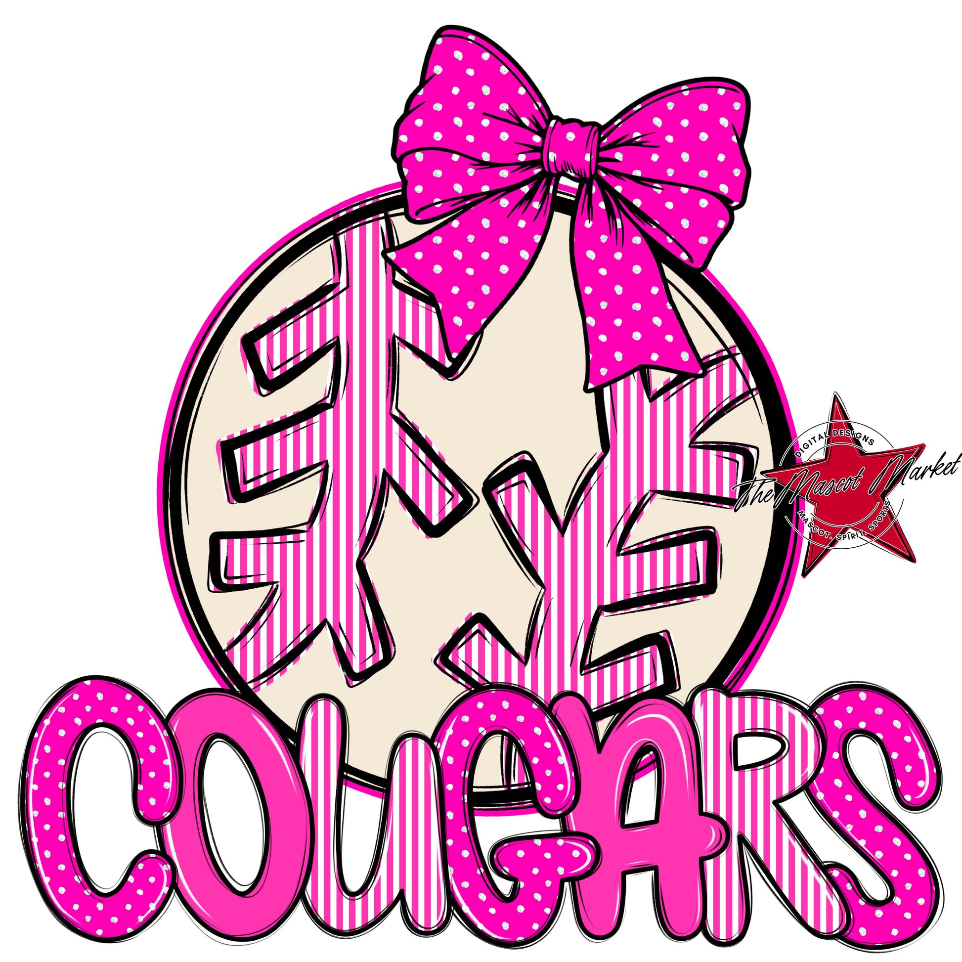 Cougars Baseball-Softball Spirit Design-Pink