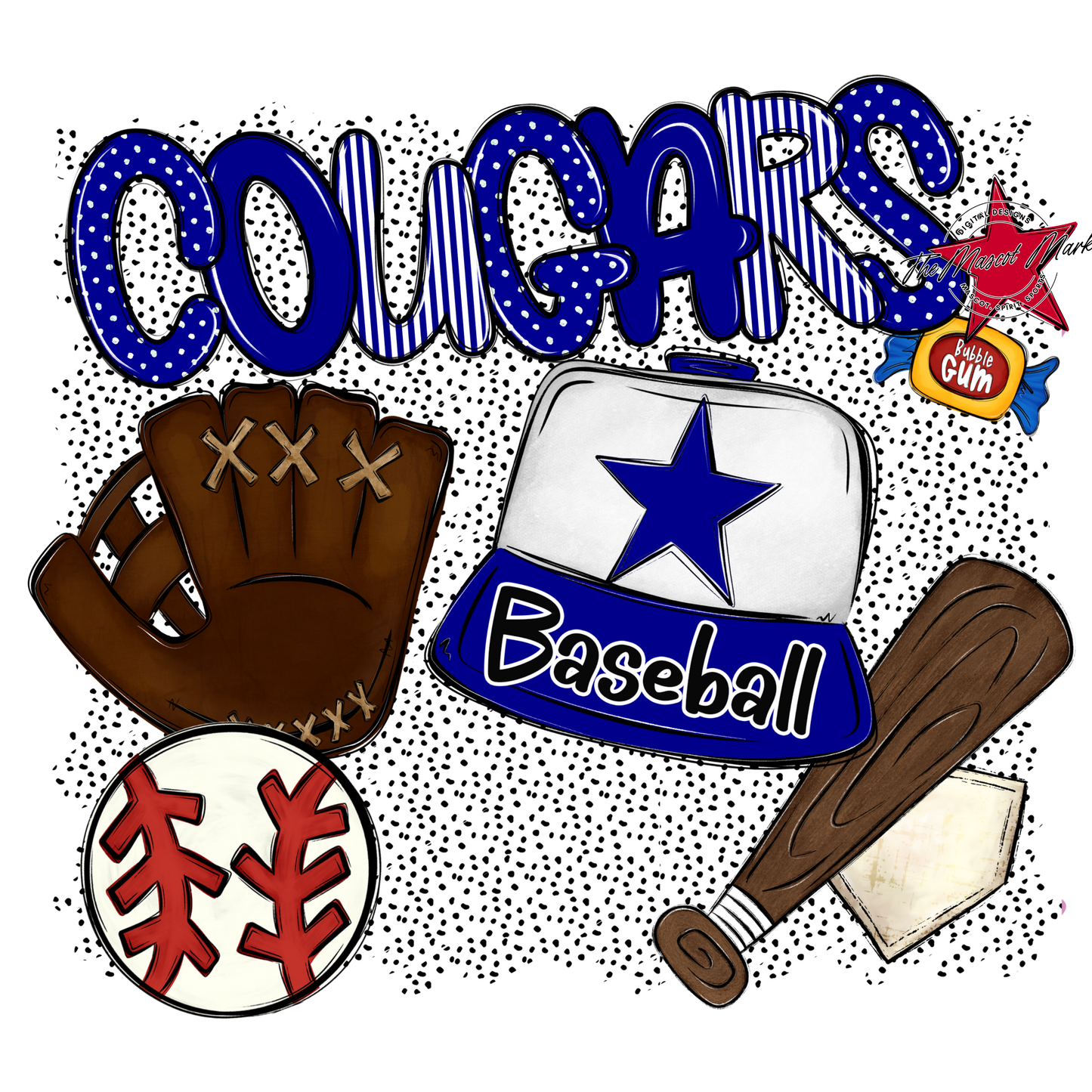 Cougars Baseball Spirit-Blue