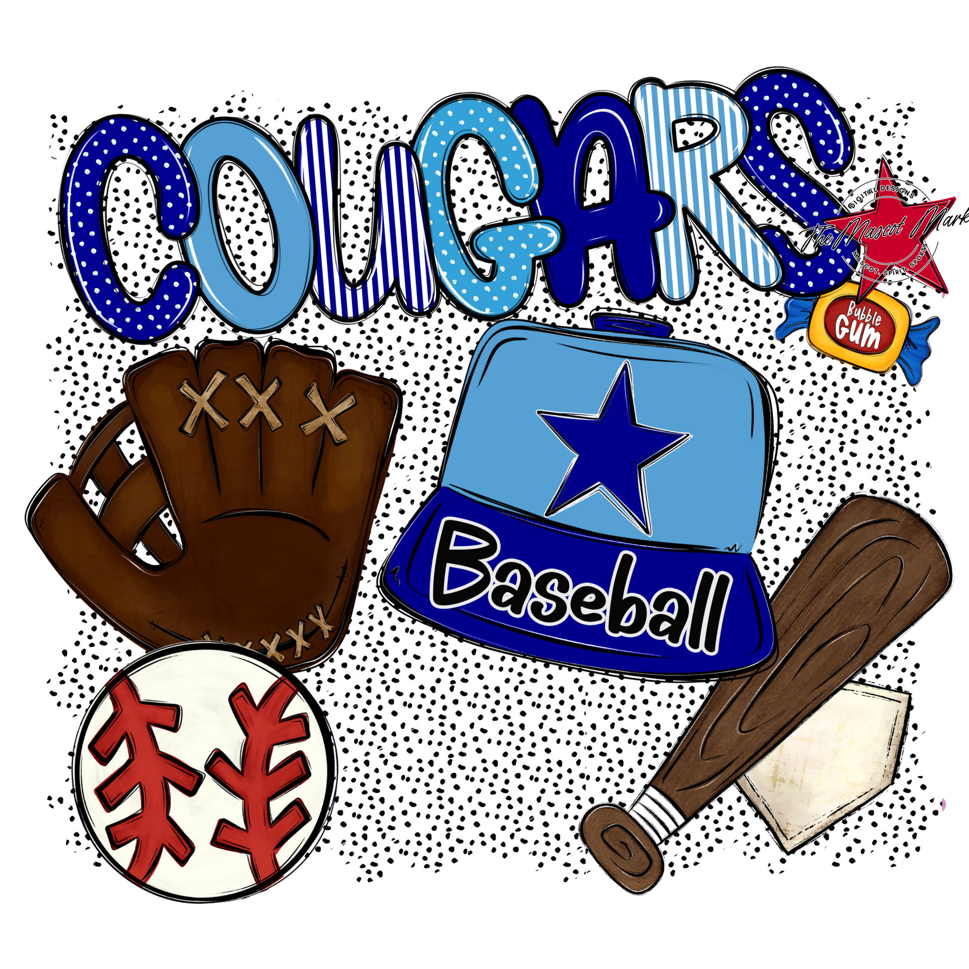 Cougars Baseball Spirit-Blue & Carolina Blue