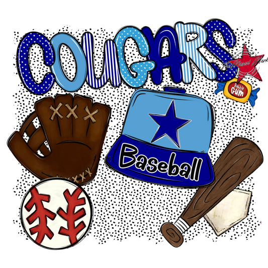 Cougars Baseball Spirit-Blue & Carolina Blue