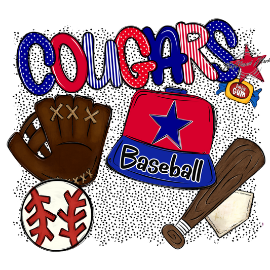 Cougars Baseball Spirit-Blue & Red