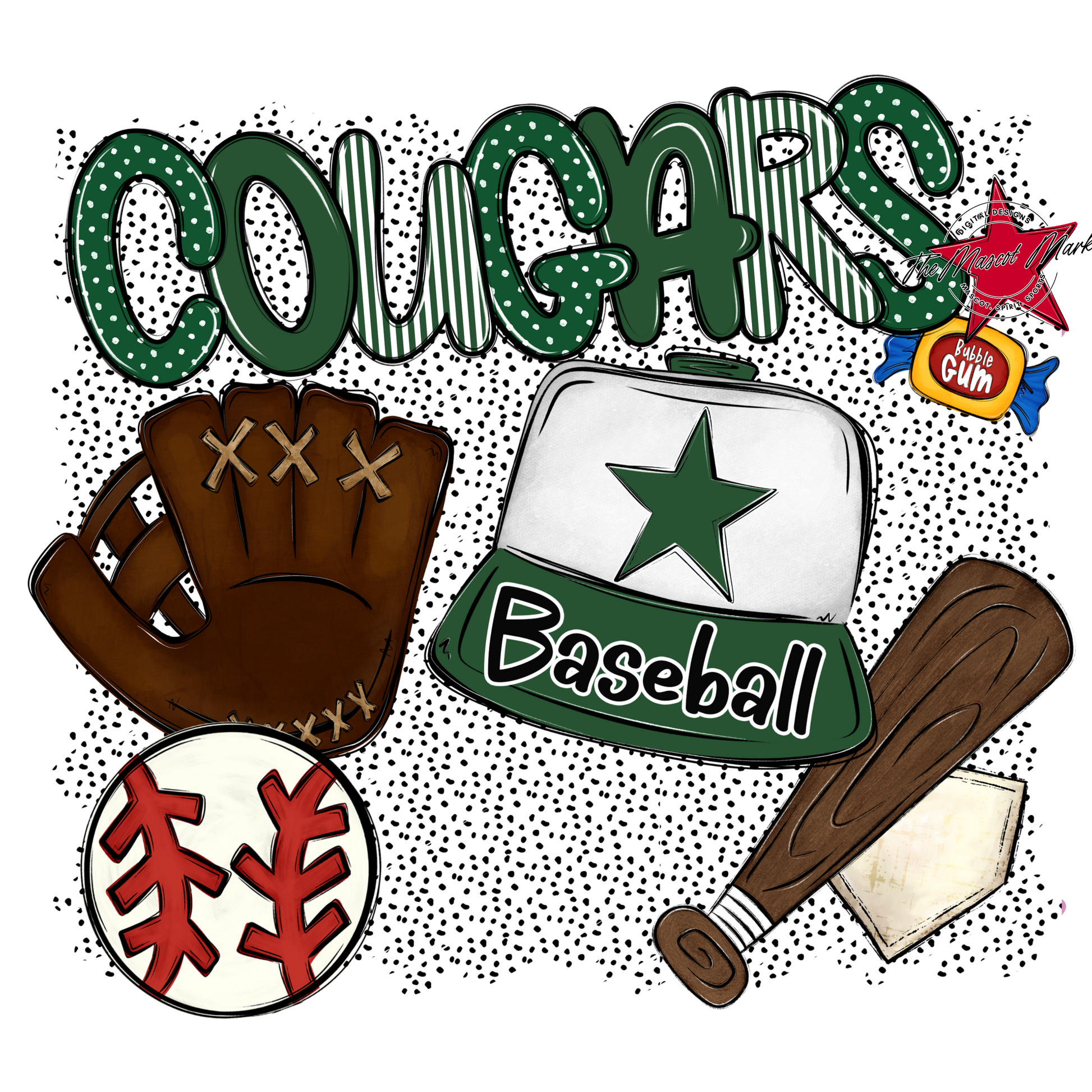 Cougars Baseball Spirit-Green