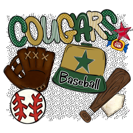 Cougars Baseball Spirit-Green & Gold