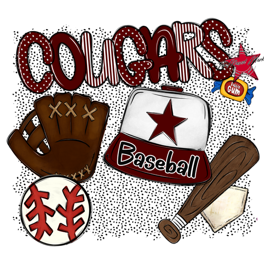 Cougars Baseball Spirit-Maroon