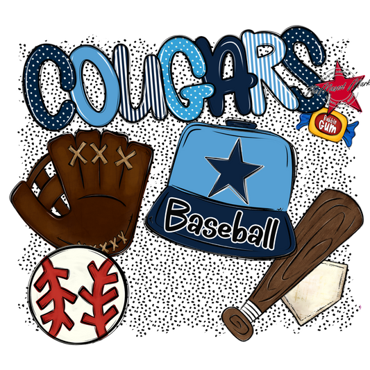 Cougars Baseball Spirit-Navy & Carolina Blue