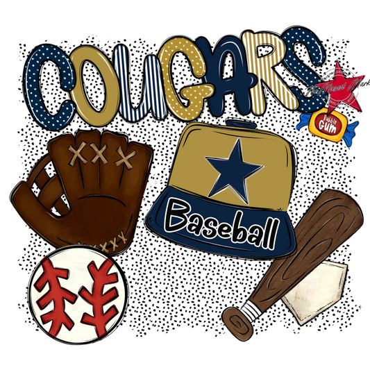 Cougars Baseball Spirit-Navy & Gold