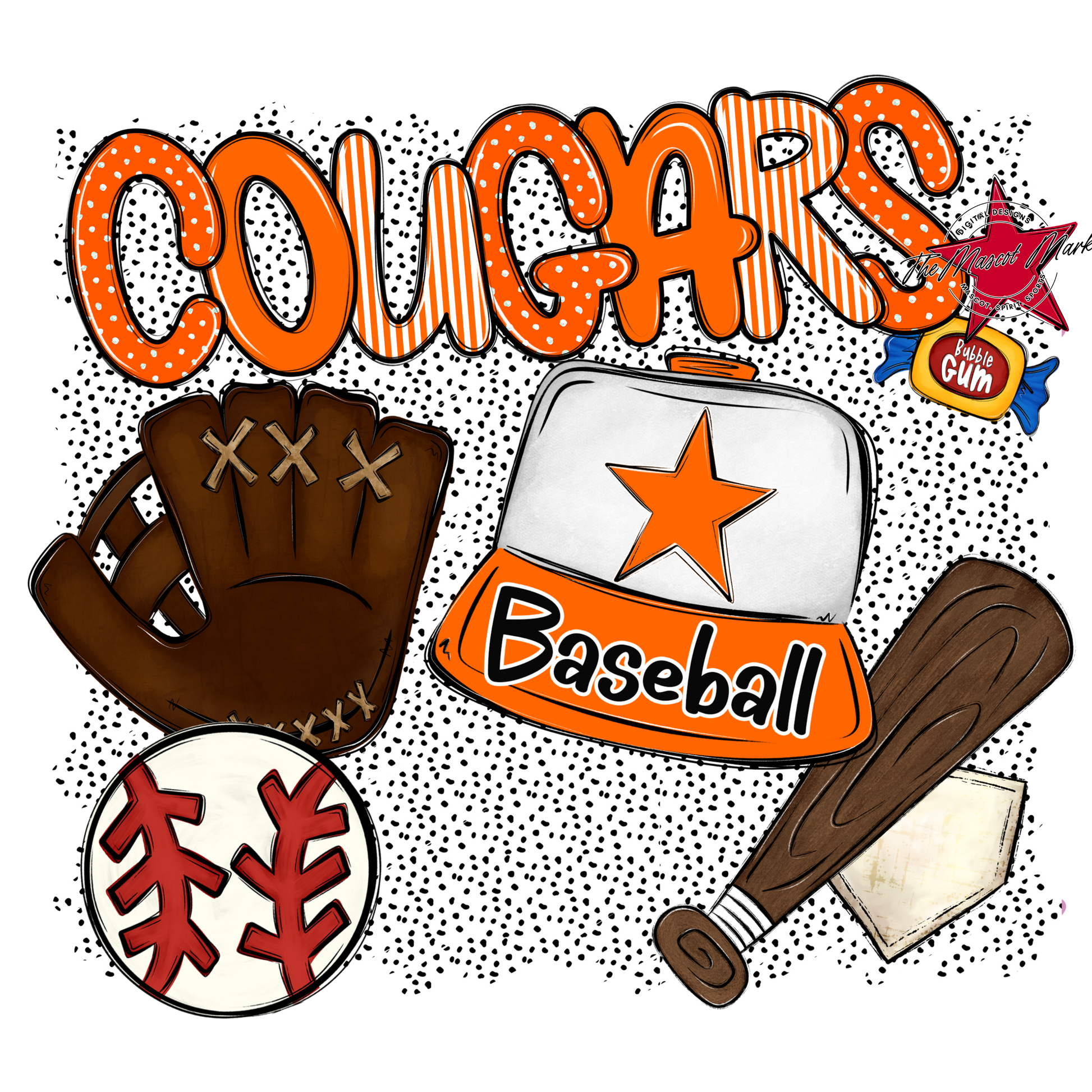 Cougars Baseball Spirit-Orange