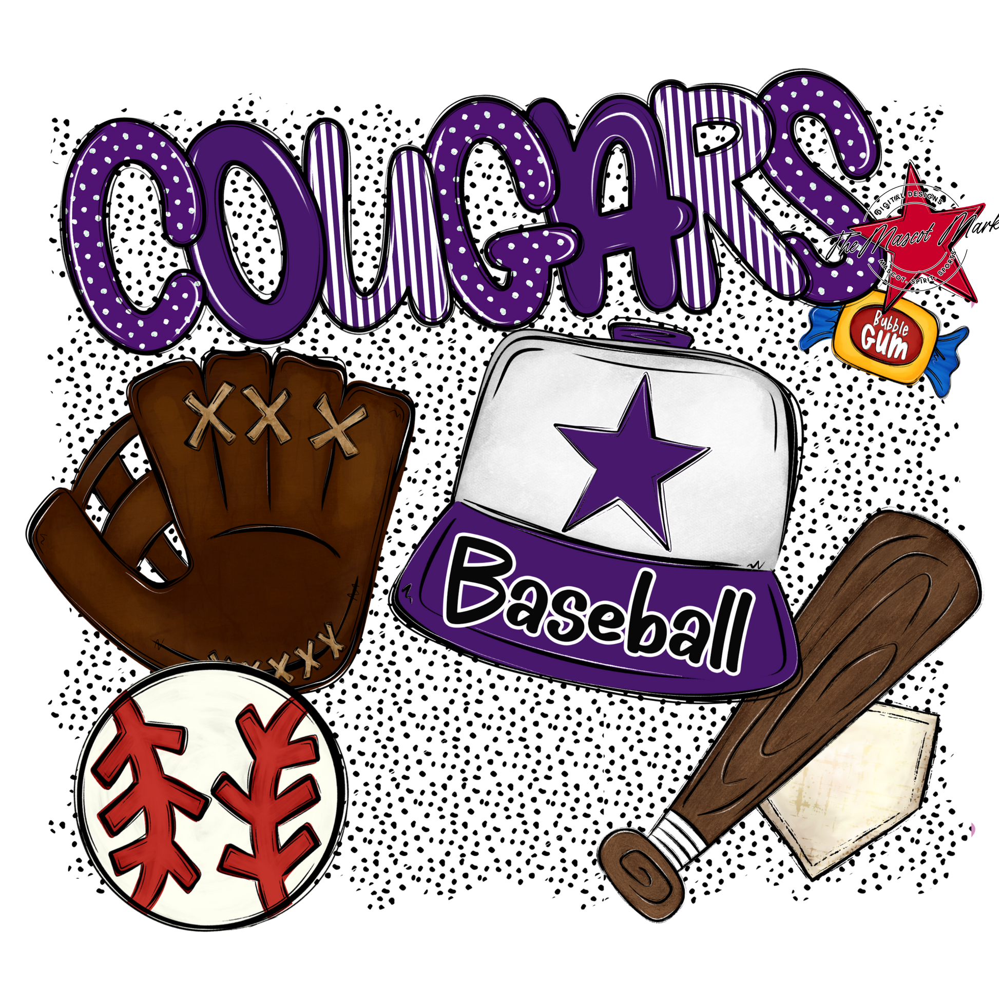 Cougars Baseball Spirit-Purple